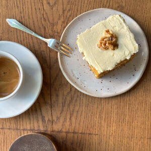 Coffee and homemade cake at The Breakfast Story